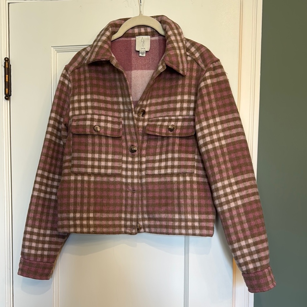 Joie Pink and Cream Utility Jacket Structured Fit